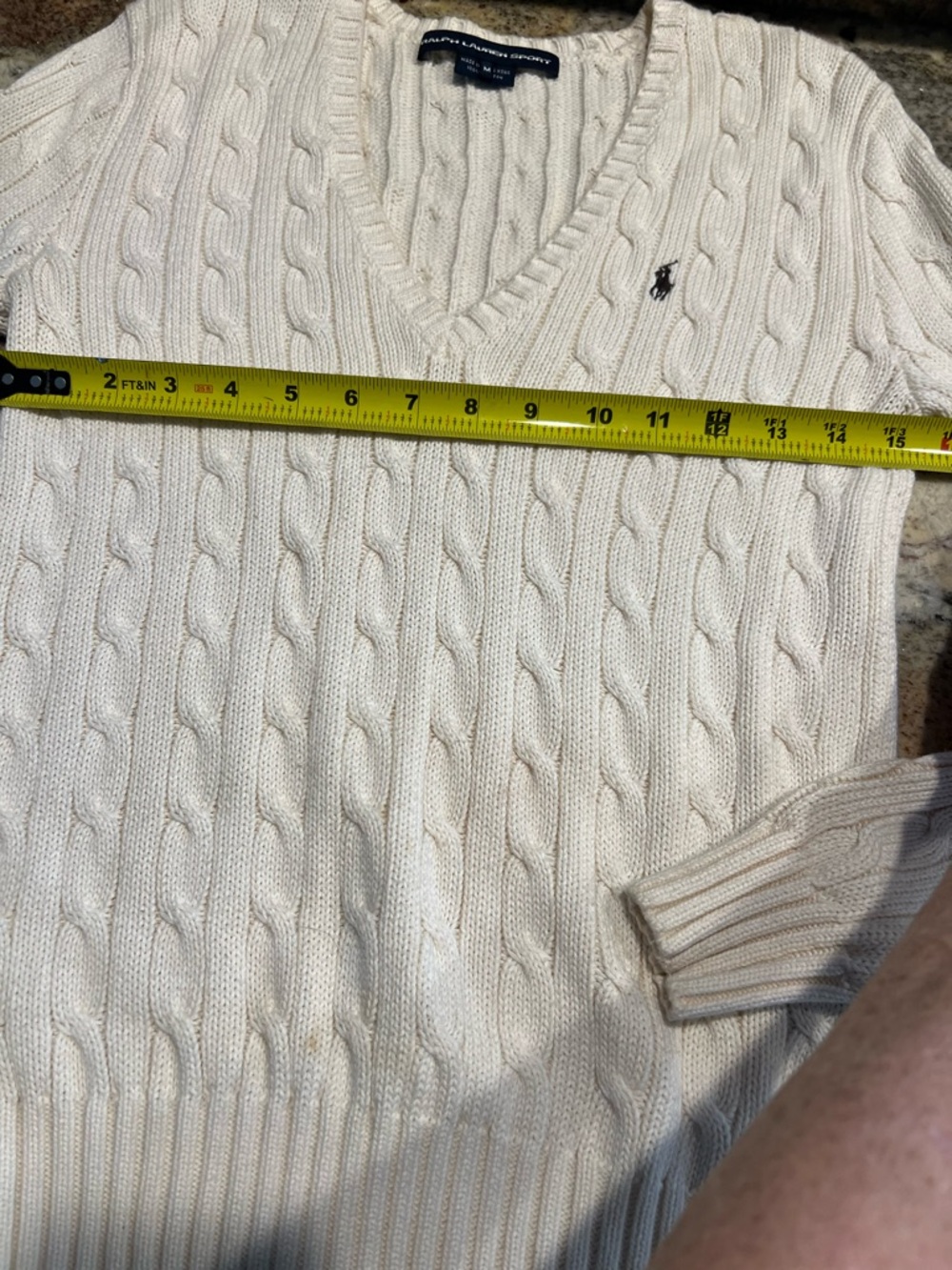 Ralph Lauren V-Neck Sweater in Cream - Picture 5 of 8